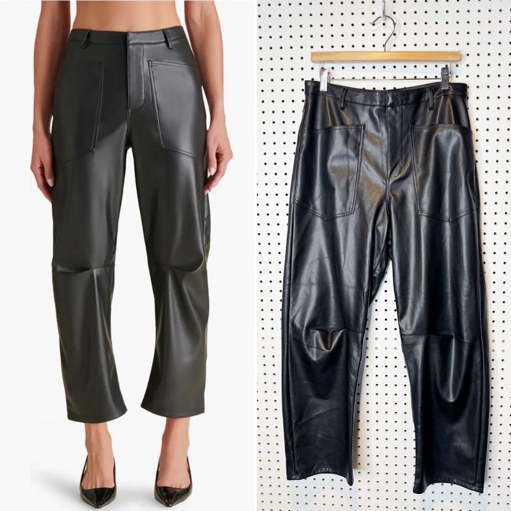 Steve Madden | Haniel Faux‎ Leather Barrel Pants in Black Sz. M